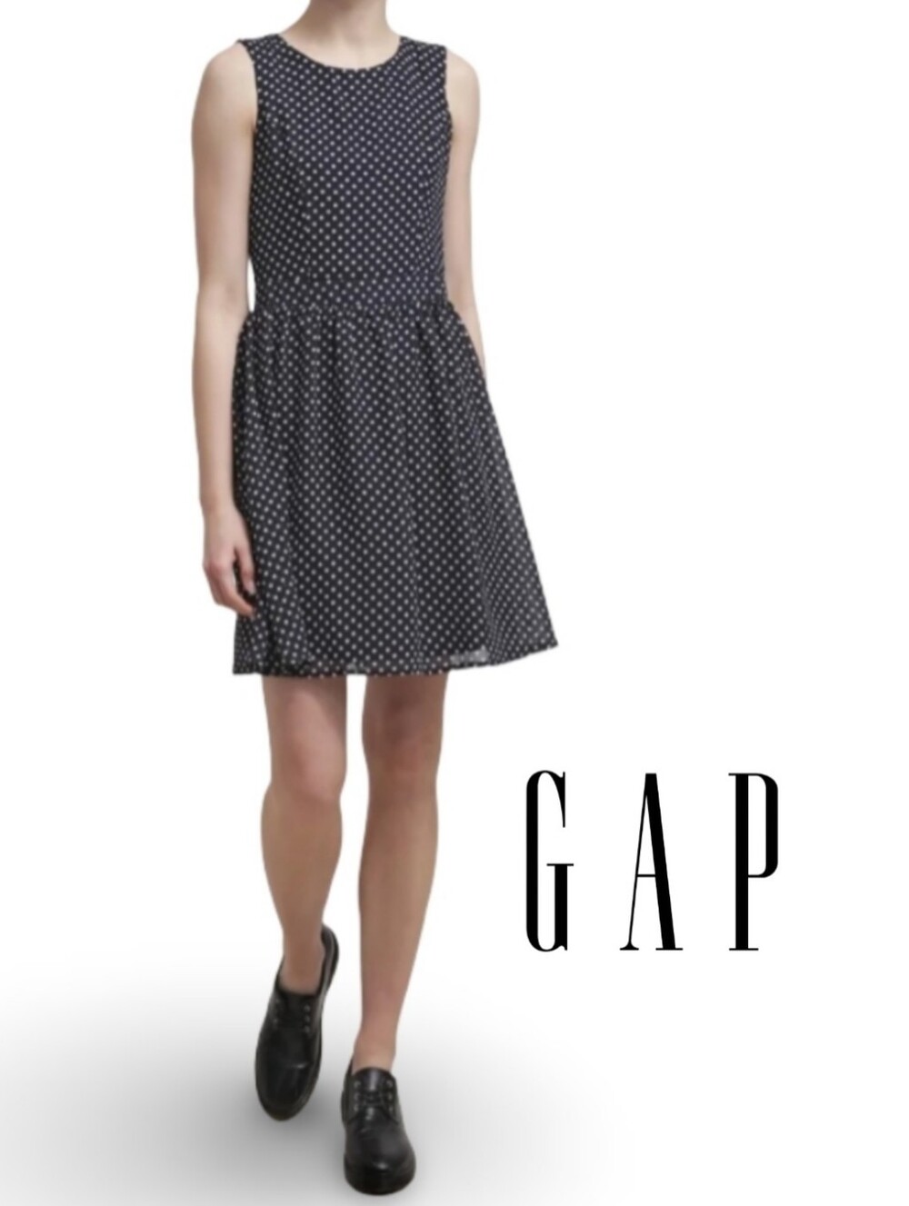 Gap Navy Patterned Sleeveless Mini